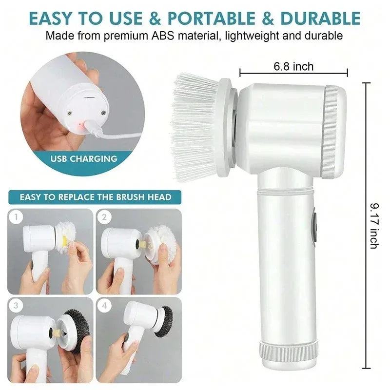 Revolutionize Your Cleaning Routine with the Gleam Gear 5-in-1 Electric Spin Scrubber